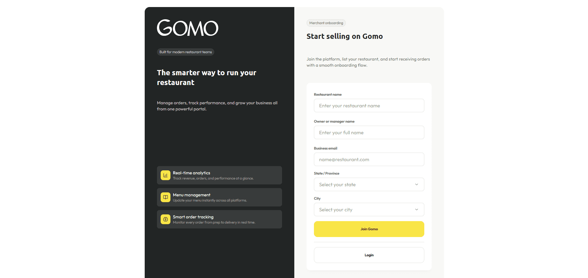 Technogoal Portfolio - GoMo Dashboard