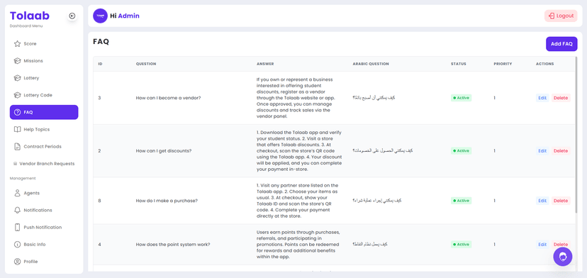 Tolaab Dashboard — Screenshot 3